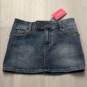 Edikted Dark Wash Denim Skirt